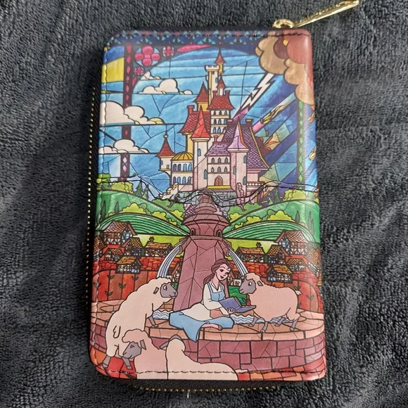 Loungefly Disney Beauty And The Beast Bag Purse Tote With Wallet - Picture 6 of 7